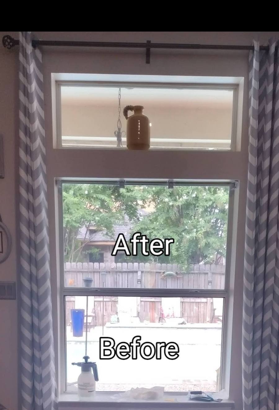Before and after residential window tint