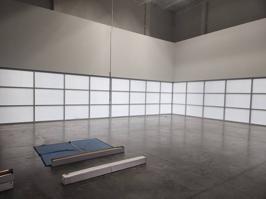 Large commercial frosted film installation